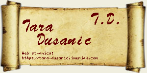 Tara Dušanić vizit kartica